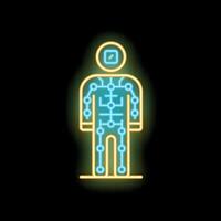 Neon sign showing motion capture suit for visual effects and animation vector