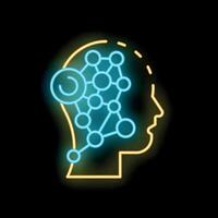 Neon style icon representing machine learning process vector