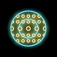 Abstract neon background with glowing circles forming a pattern vector