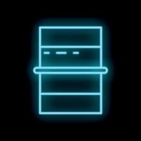 Glowing neon line database icon isolated on a black background vector illustration for design