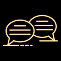 Two neon speech bubbles are glowing on a black background vector