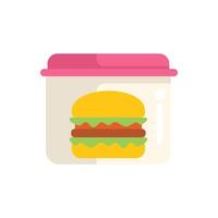 Lunchbox keeping burger fresh for later vector