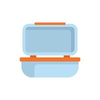 Empty lunch box open lid ready food container vector