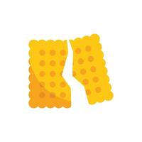 Square cracker breaking apart on white background vector