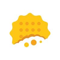 Delicious round waffle with syrup dripping down vector