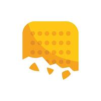 Delicious waffle crumbling icon showing breakfast vector