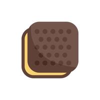 Chocolate cream filled cookie with holes on top isolated on white background vector