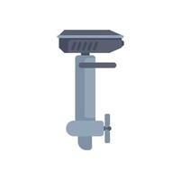 Boat motor with propeller providing propulsion on water surface vector