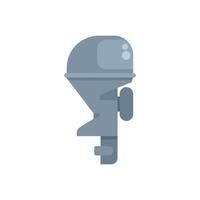 Boat motor standing upright in profile view vector