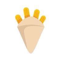 Four churros standing upright in a paper cone vector