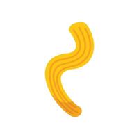 Single cavatappi pasta floating on white background vector