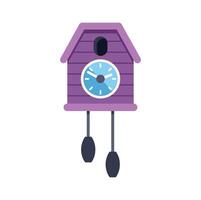 Cuckoo clock showing time on white background vector