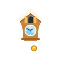 Cuckoo clock striking time on white background vector