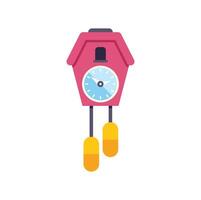 Pink cuckoo clock striking showing time passing vector