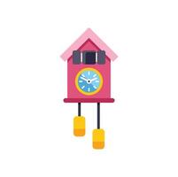 Pink cuckoo clock striking showing time passing vector