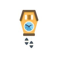 Cuckoo clock hanging on white background showing time vector