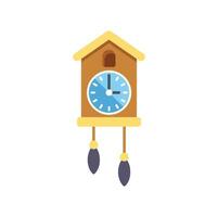 Cuckoo clock striking seven on white background vector