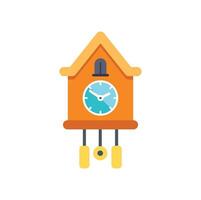 Vintage cuckoo clock striking the hour on a white background vector