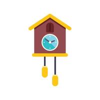 Traditional cuckoo clock telling time with swinging pendulum vector