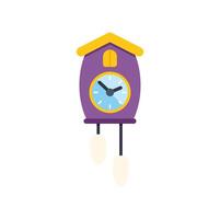 Cuckoo clock striking time on white background vector
