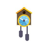 Cuckoo clock striking time on white background vector