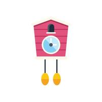 Pink cuckoo clock telling time with bird house shape vector
