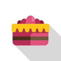 Delicious layered cake decorated with raspberries and drizzled with yellow icing vector