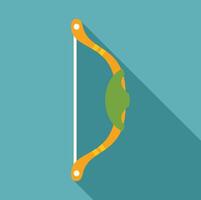 Modern flat design sporting archery bow and arrow hunting tool vector