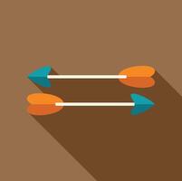 Two arrows pointing in opposite directions with long shadow vector