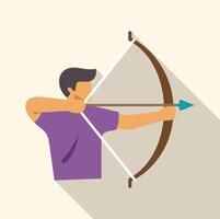 Archer aiming with bow and arrow during competition vector