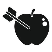 Arrow piercing an apple, archery symbol of accuracy and skill vector