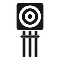 Shooting target with stand and concentric circles icon representing aiming and accuracy vector