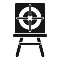 Shooting target on wooden stand representing focus and aiming vector