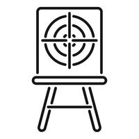 Shooting target on stand with crosshair aiming point vector