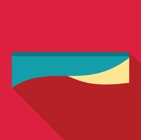 Partially folded sticker with long shadow on red background vector