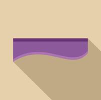 Purple wavy shelf with long shadow on beige background vector