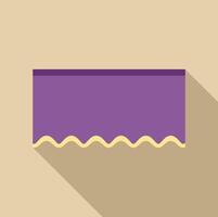 Purple curtain hanging with wavy bottom edge vector