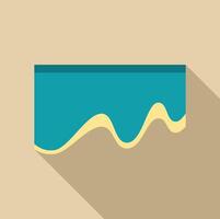Flowing turquoise glaze dripping down on beige background vector