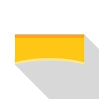 Slice of processed cheese with a long shadow effect vector