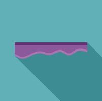 Melting purple horizontal line with wavy bottom edge on turquoise background vector