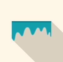 Turquoise paint is dripping with a long shadow vector
