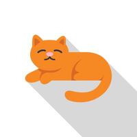 Cute ginger cat relaxing, lying down with eyes closed vector