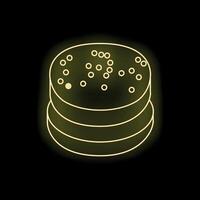 Neon icon of voice assistant device glowing on black background vector