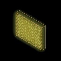 Neon yellow honeycomb pattern glowing on black background vector