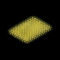 Neon yellow honeycomb pattern glowing on black background vector