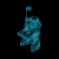 Glowing microscope representing scientific research and discovery vector