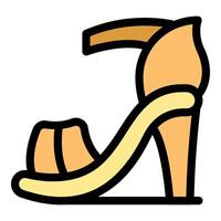 Platform sandal with ankle strap icon for fashion and style projects vector