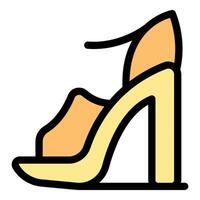 Yellow platform sandal with ankle strap on white background vector
