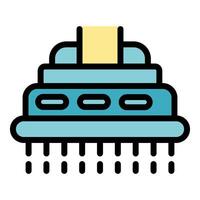 Smart farm irrigation system watering crops icon vector