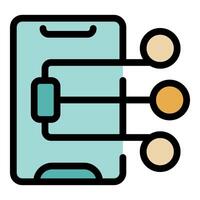 Smartphone connecting to multiple devices icon vector outline